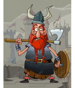  Bright cartoon Viking warrior