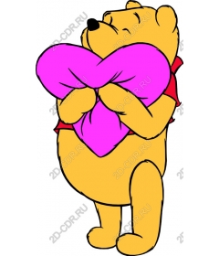  Adorable bear with a pillow in the shape of a heart