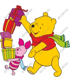  A festive presentation of gifts to the Bear and Piglet