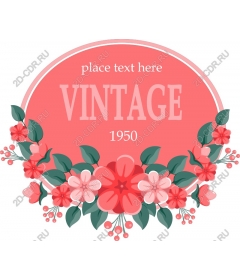 Vintage floral icon