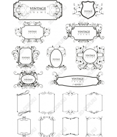 Коллекция винтажных рамок-клипартов