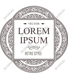  Винтажная рамка в стиле ретро Lorem Ipsum