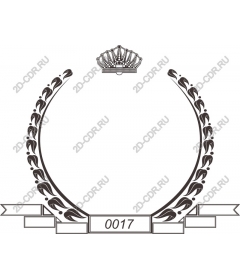  Elegant Laurel wreath with crown and ribbon