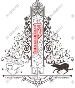 The elegance of the stag: a stylized figure 1