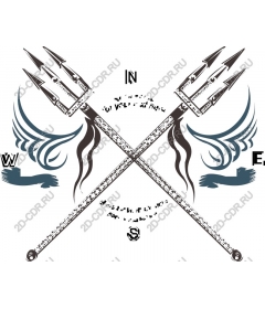 The crossed tridents with wings