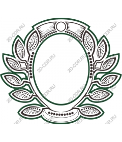  Elegant oval frame with ornament