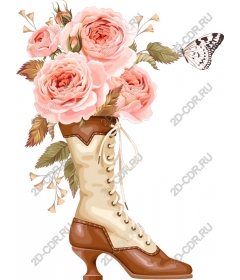 Vintage floral shoes with roses