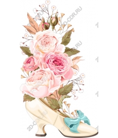 Vintage floral high-heel shoes
