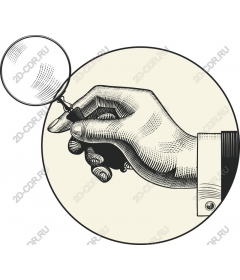 Vintage hand holds a magnifying glass
