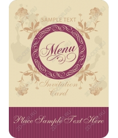  Elegant floral menu-invitation