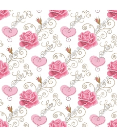 Romantic pattern with pink roses