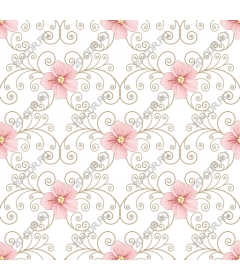  Elegant floral pattern in pink and gold colors