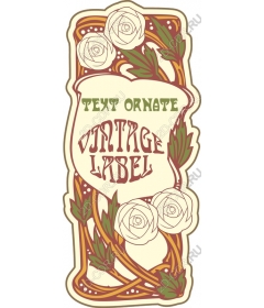 Decorative vintage label with roses