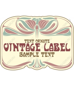 Vintage label - elegant floral pattern