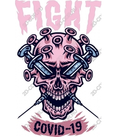 The fight against COVID-19 Skull
