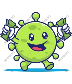 Merry virus waving money