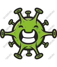  Cartoon of a happy virus