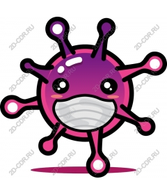  Cartoon character "Virus" in the mask