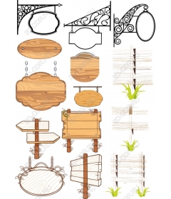 Комплект вывесок в деревенском стиле