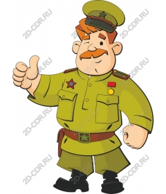 Playful cartoon soldier
