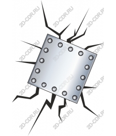  Cracked metal plate