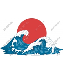  Japanese wave and sun