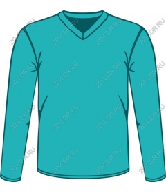  Shirt with long sleeves and V-neck