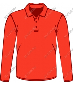  Polo shirt long sleeve - red