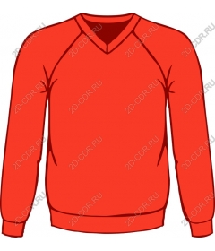  A bright red sweatshirt with V-neck