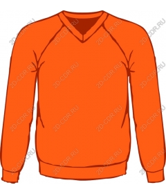  Bright orange sweater with a round neckline