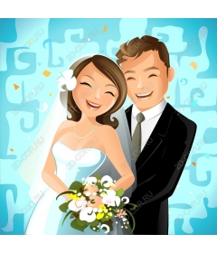  Happy wedding couple