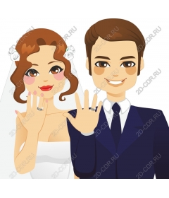  Happy wedding couple