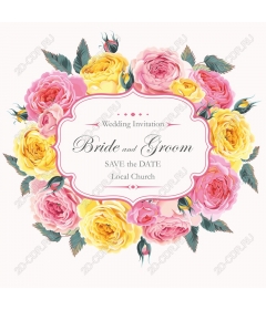  Floral wedding invitation