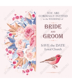  Elegant floral wedding invitation