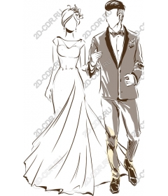  Elegant bride and groom
