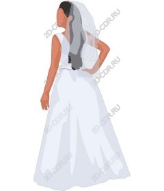  Elegant bride in white wedding dress
