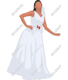 Graceful woman in a white dress