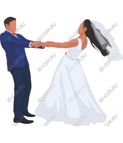  Joyful dance of the bride and groom