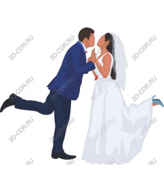  Elegant wedding - Embrace of the bride and groom