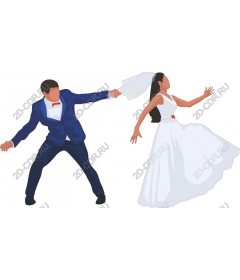  Charming wedding, a bride and groom