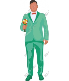  A stylish gentleman in a green suit