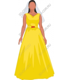  Elegant yellow wedding dress