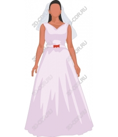  Elegant wedding dress with red ribbon