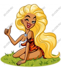 Playful blonde retro character