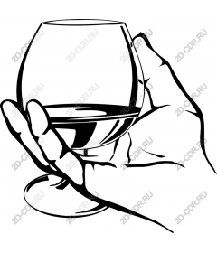  Elegant hand holding a glass of