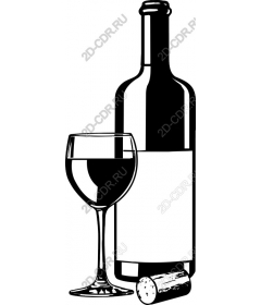  Elegant wine bottle and glass