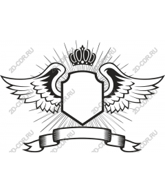  Elegant winged crown shield