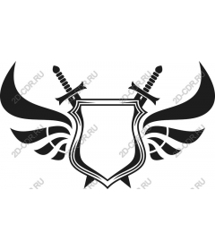 Majestic emblem of shield and swords
