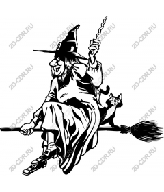  Classic witch on a broom