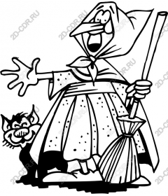  Fancy witch and cat
